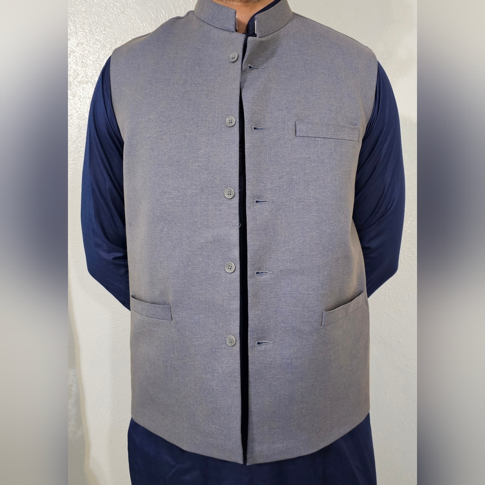 New Desi Vest Waistcoat For Kurta Shalwaar Kameez, Large